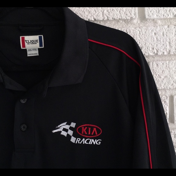 Clique Kia Racing Other - KIA Racing Mens XXL 2XL Polo Golf Shirt Black Car